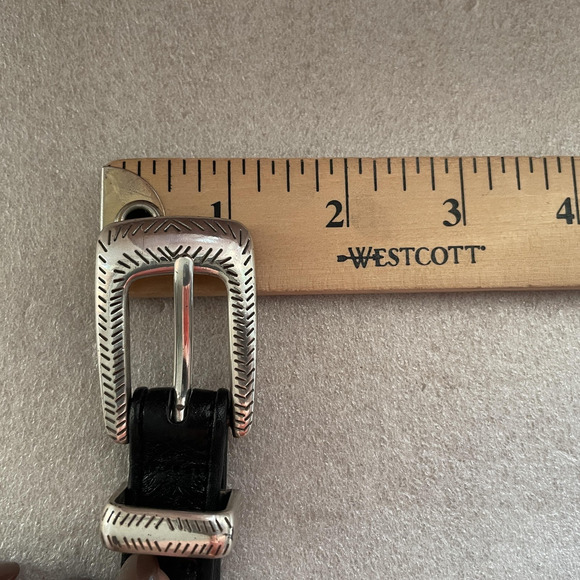 Vintage 90s Brighton Belt Women Small Black Leather Beaded Southwestern Western - Picture 6 of 9